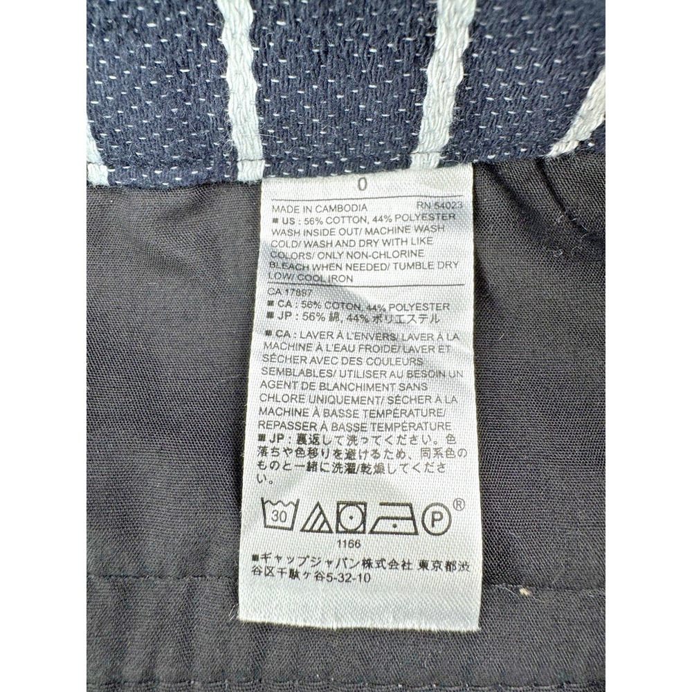 Banana Republic Women's Sz 0 Navy Blue White Stripe Woven Sailor Shorts Casual - Picture 4 of 6